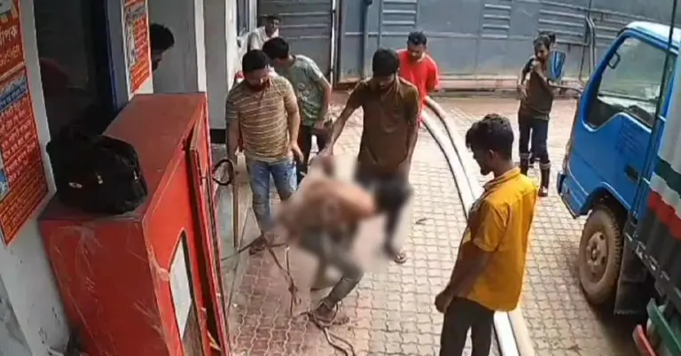 শ্রমিককে রশি দিয়ে বেঁধে মারধর